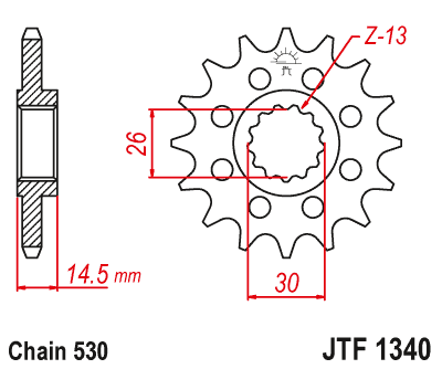 Pinion fata JT JTF 1340-18 18T, 530 [1]