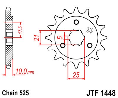 Pinion fata JT 13T, 525 [1]