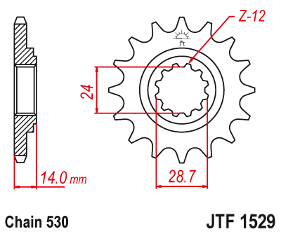 Pinion fata JT 17T, 520 [1]