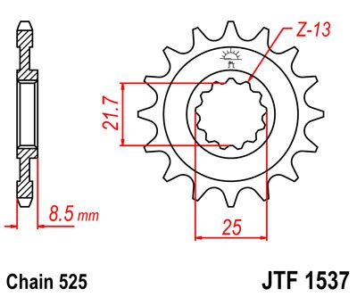 Pinion fata JT 19T, 525 [1]