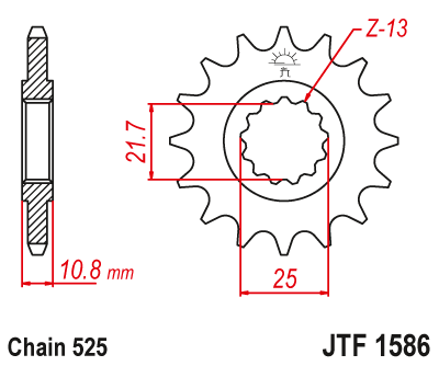 Pinion fata JT 16T, 525 [1]