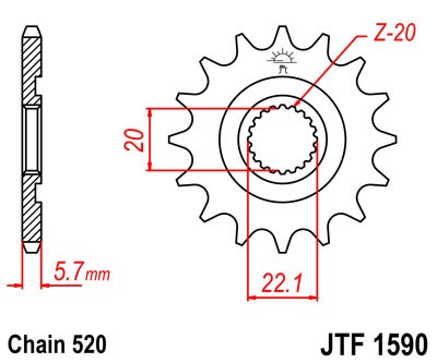 Pinion fata JT 12T, 520 [1]