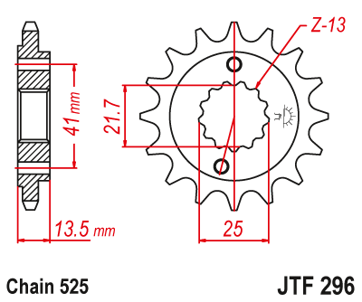 Pinion fata JT 15T, 525 [1]