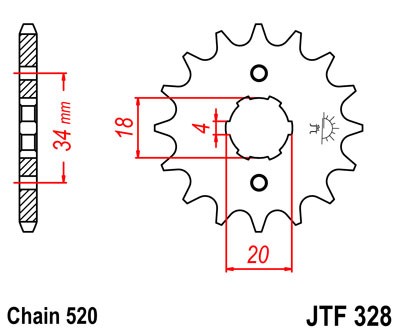 Pinion fata JT 12T, 520 [1]