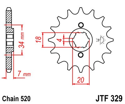 Pinion fata JT 12T, 520 [1]