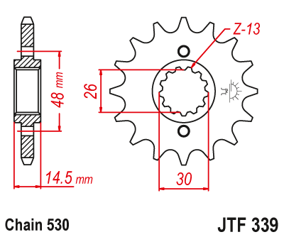 Pinion fata JT 16T, 530 [1]