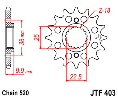 Pinion fata JT 13T, 520 [1]