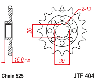 Pinion fata JT 17T, 525 [1]
