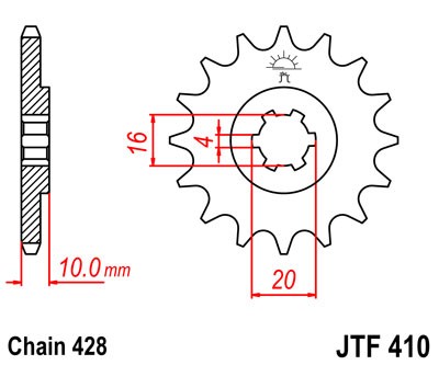 Pinion fata JT 16T, 428 [1]
