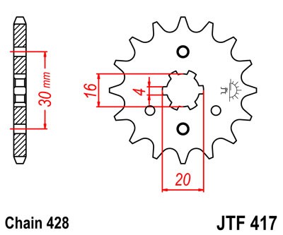 Pinion fata JT 13T, 428 [1]