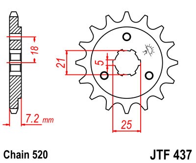 Pinion fata JT 15T, 520 [1]