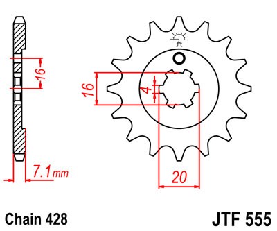 Pinion fata JT 15T, 428 [1]