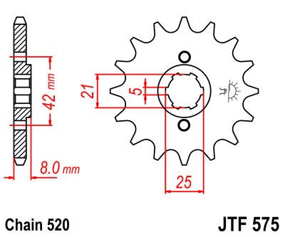 Pinion fata JT 16T, 520 [1]