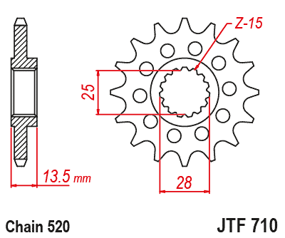 Pinion fata JT 15T, 520 rubber cushioned [1]