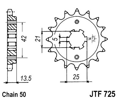 Pinion fata JT JTF 725-15 15T, 530 [1]