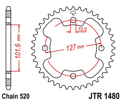 Foaie spate JT JTR 1480-38 38T, 520 [1]