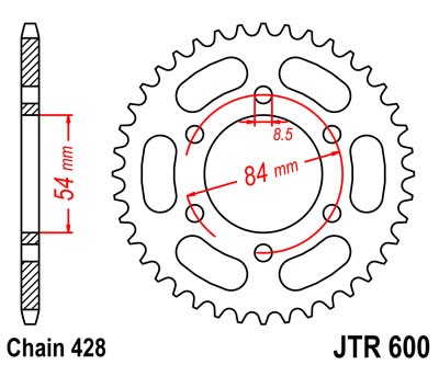 Foaie spate JT JTR 600-52 52T, 428 [1]