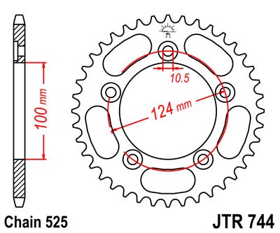 Foaie spate JT JTR 744-38 38T, 525 [1]