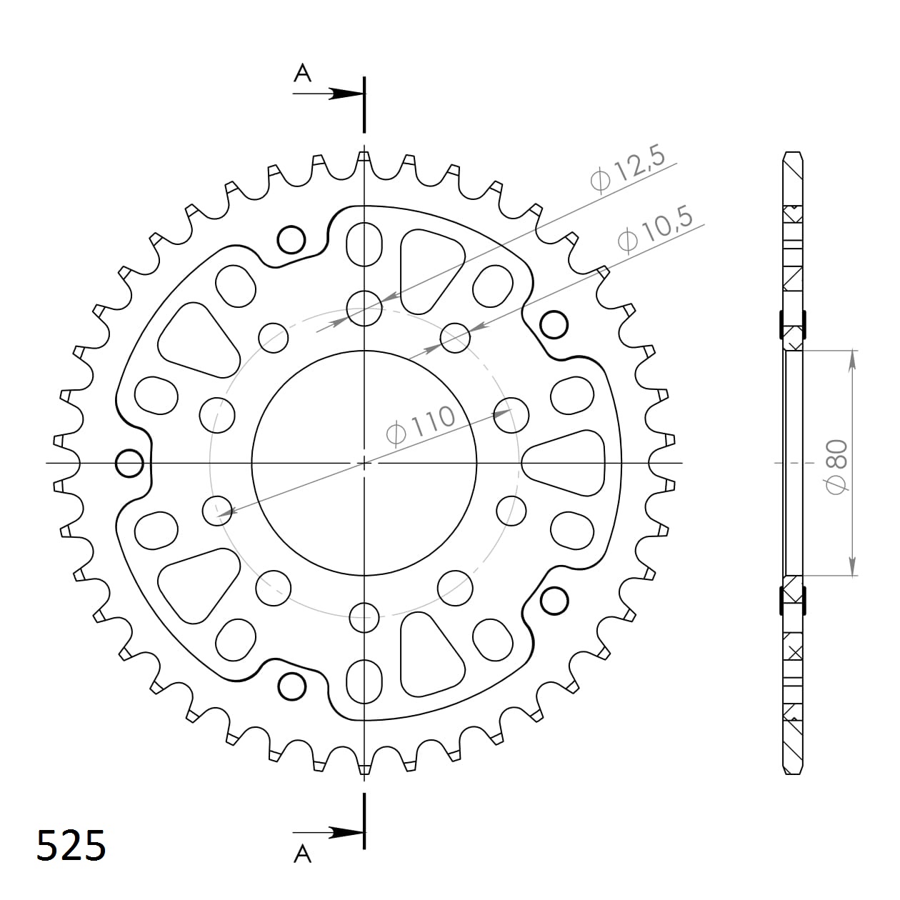 Foaie spate SUPERSPROX STEALTH Negru 42T, 525 [1]
